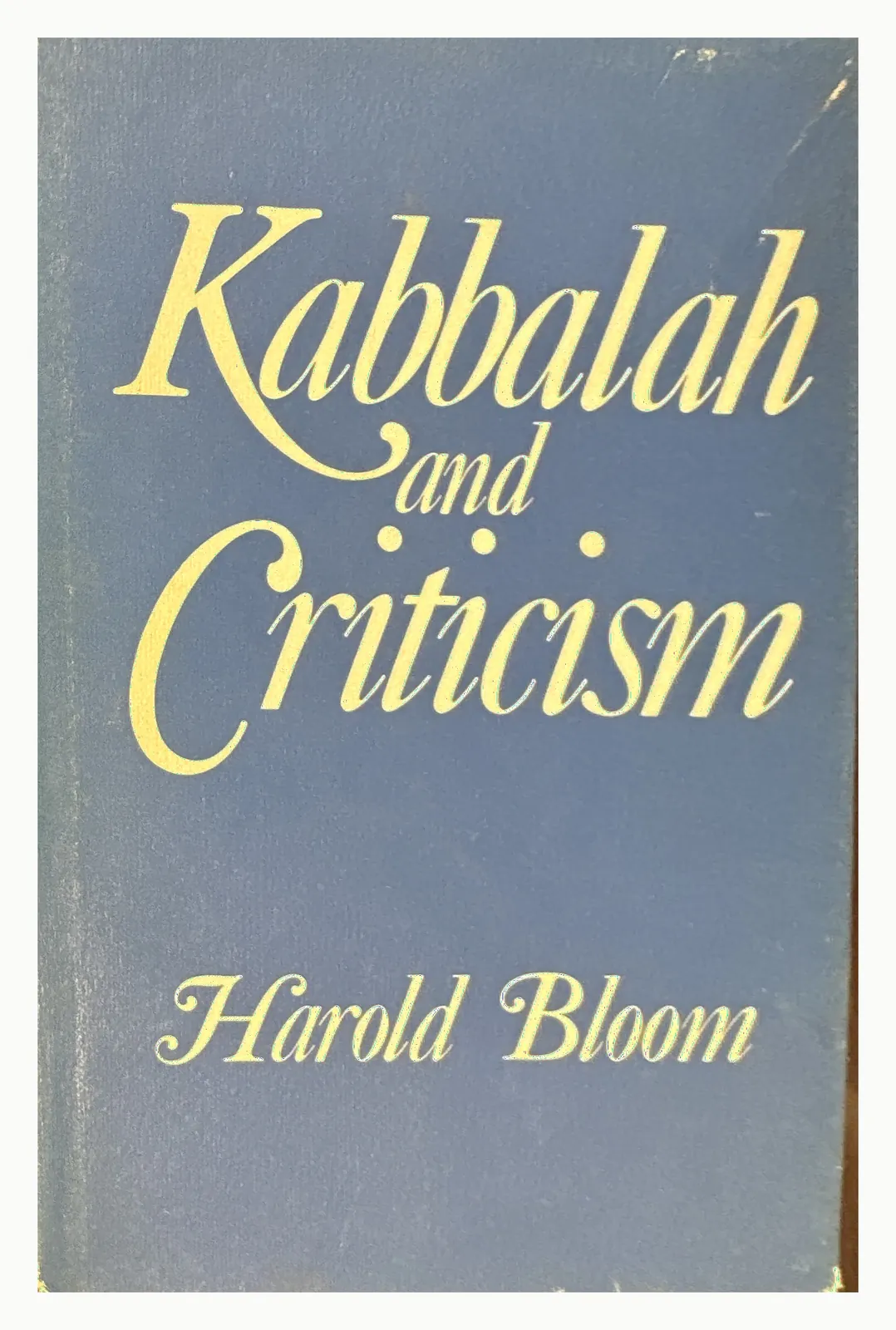 Blue cloth front board of Kabbalah and Criticism
