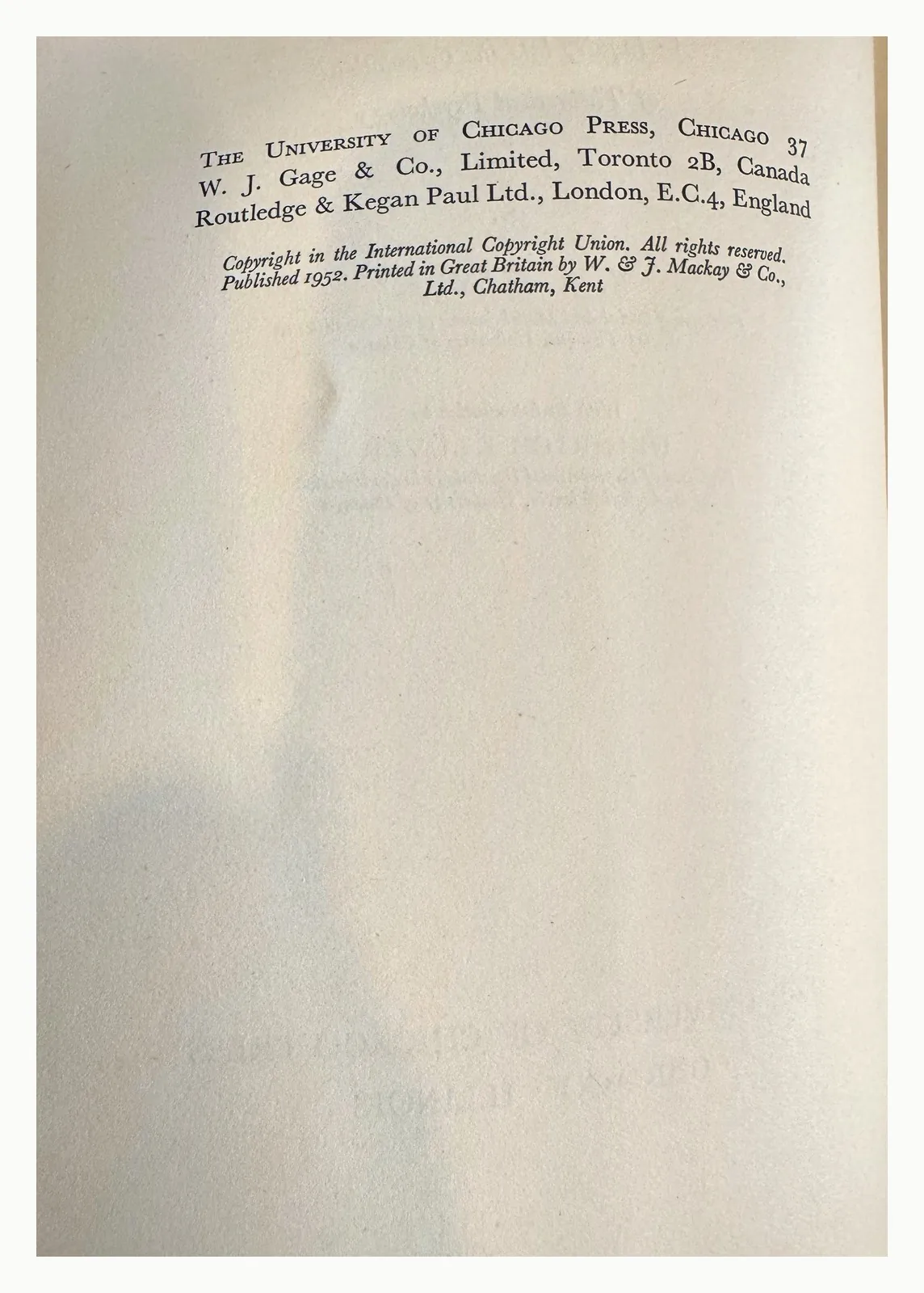 Copyright page of the Chicago issue