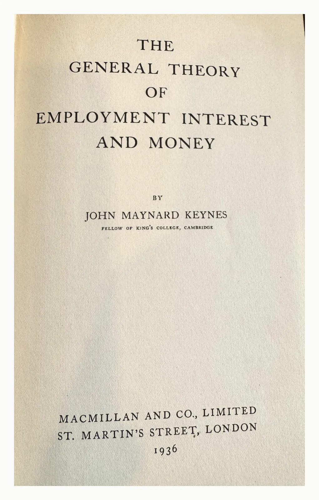 Title page dated 1936, Macmillan and Co.