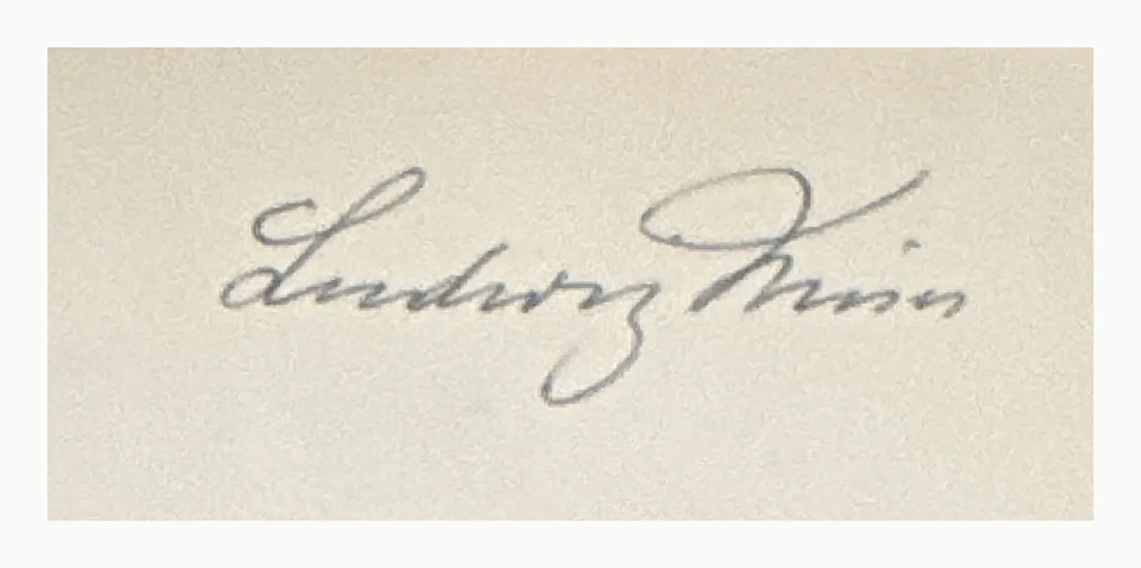 Close-up of the signature