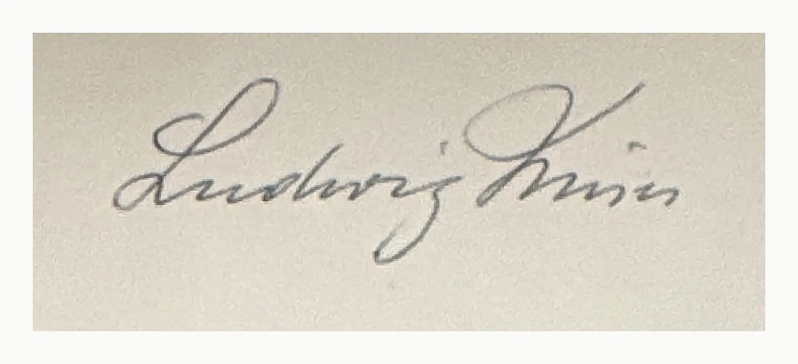 Close-up of the signature